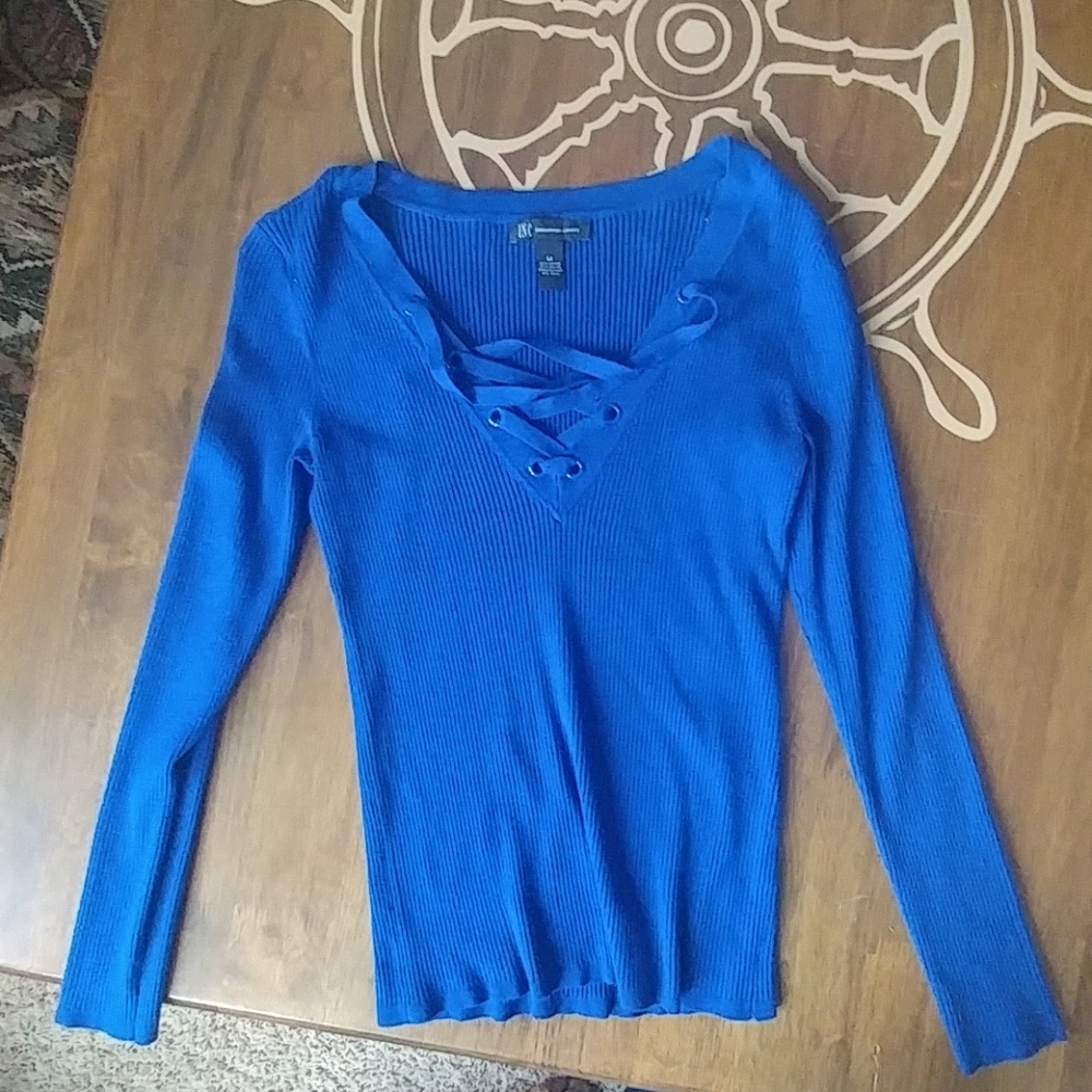 Long sleeve lace up top